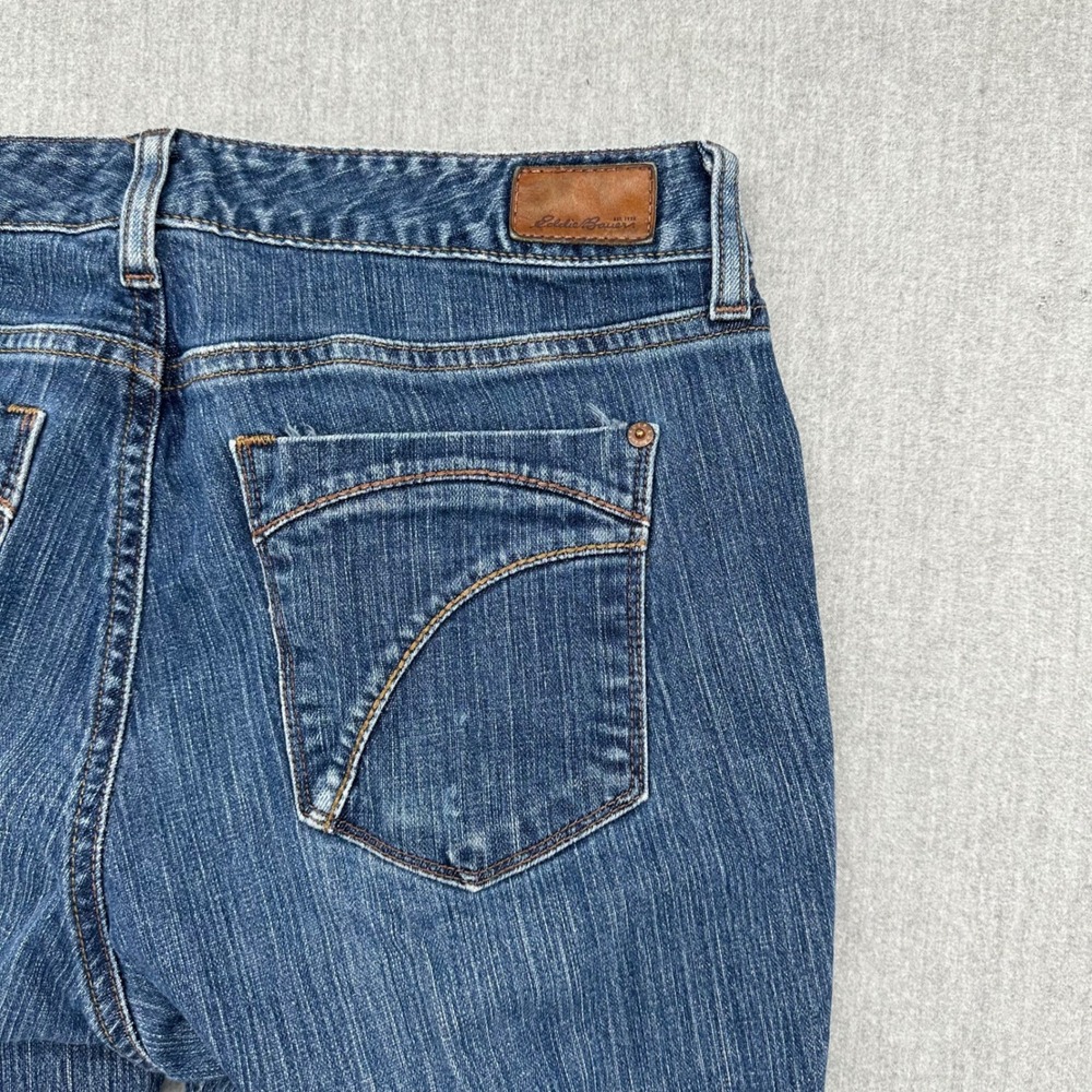 Eddie Bauer Jeans Womens 12R Blue Curvy Bootcut Mid Rise Stretch Denim Classic - Picture 4 of 6